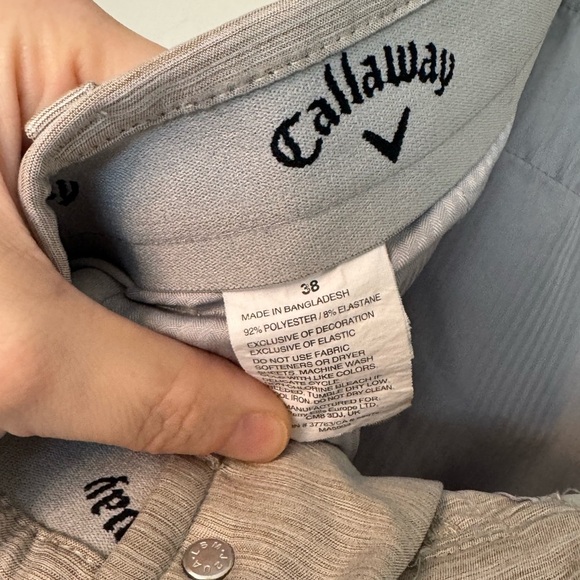 2 Pairs! Men's Callaway Opti Dri Golf Shorts in Blue & Khaki size 38, 9” - Picture 14 of 14